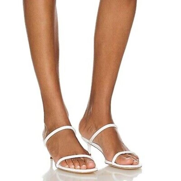 RAYE Rene Sandal in White kitten leather heels reception open toe - Picture 1 of 11